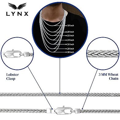 Men's LYNX Stainless Steel Wheat Chain Necklace