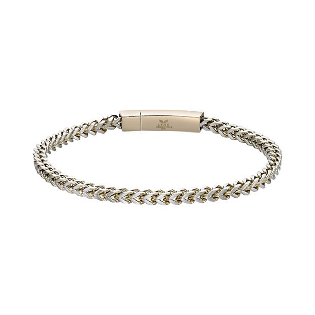 Men's Gold Tone Stainless Steel Franco Chain Bracelet
