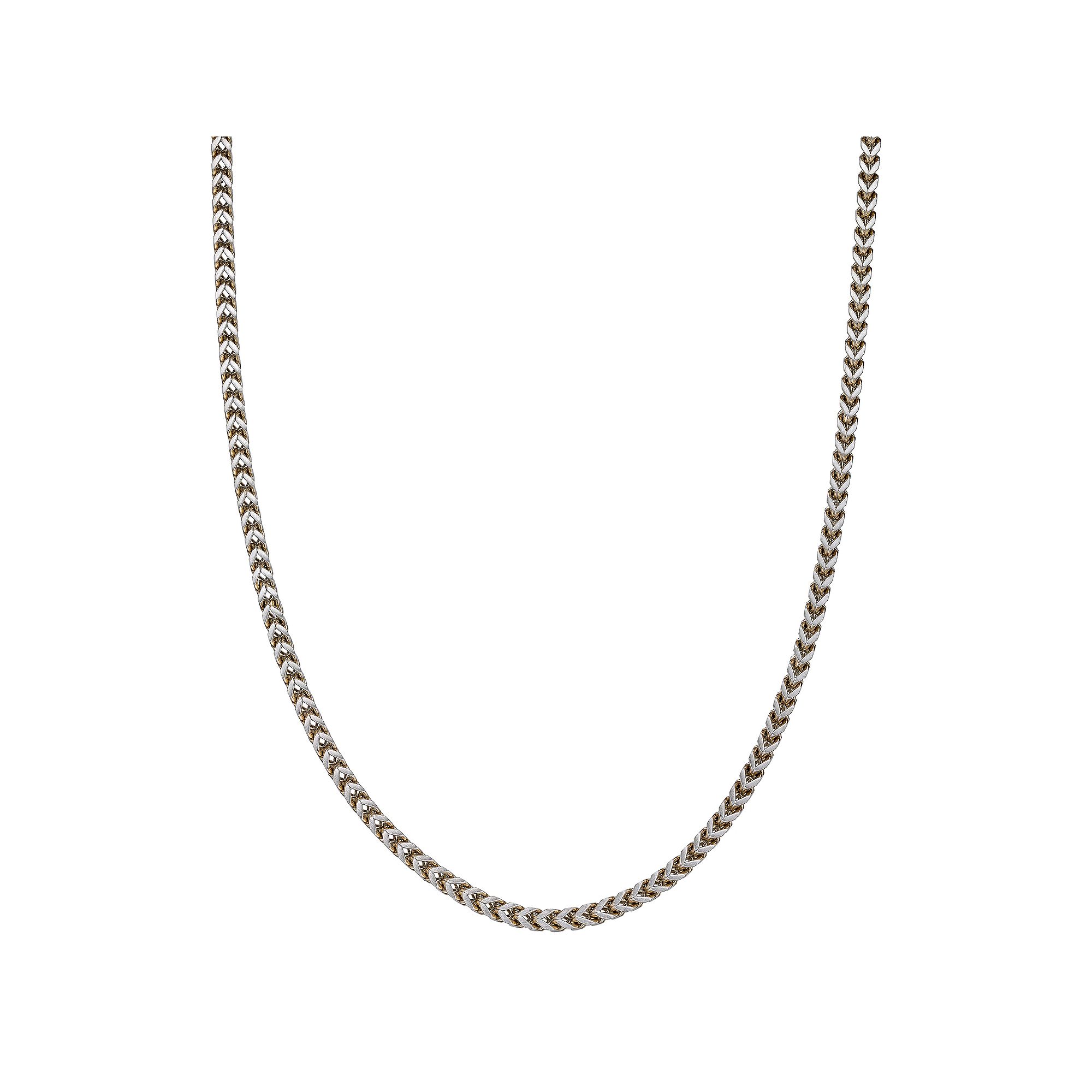 Mens LYNX Gold Tone Ion-Plated Stainless Steel Franco Chain Necklace, Siz