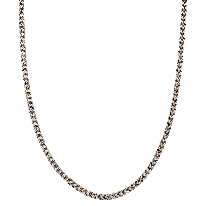 Mens LYNX Gold Tone Ion-Plated Stainless Steel Franco Chain Necklace, Siz