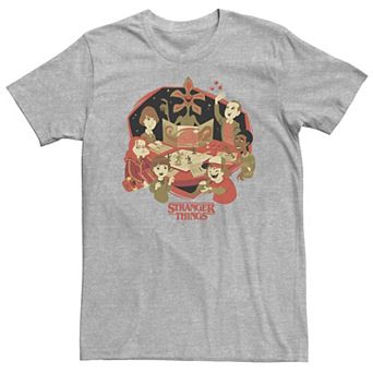 Big & Tall Stranger Things D&D Group Shot Cartoon Tee