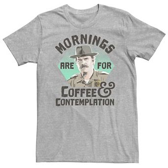 Big & Tall Stranger Things Hopper Mornings Are For Coffee Contemplation Tee