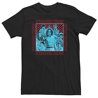 Big & Tall Stranger Things Group Shot Groovy Box Up Tee