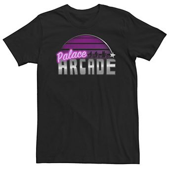 Big & Tall Stranger Things Palace Arcade Purple Neon Logo Tee