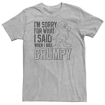 Big & Tall Disney Snow White Grumpy I'm Sorry For What I Said Tee