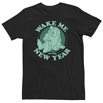 Big & Tall Disney Snow White Sleepy New Year's Wake Me Up Next Year Tee