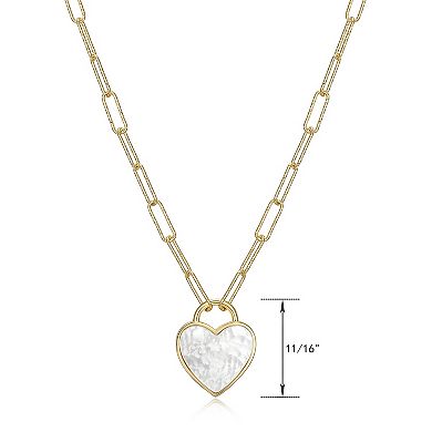 Classic Treasures 18k Gold Over Sterling Silver Heart Paper Clip Chain Necklace