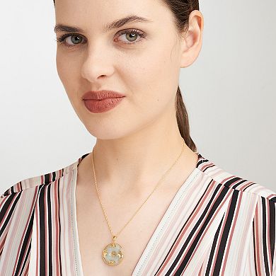 18k Gold Over Sterling Silver Jade Pendant Necklace