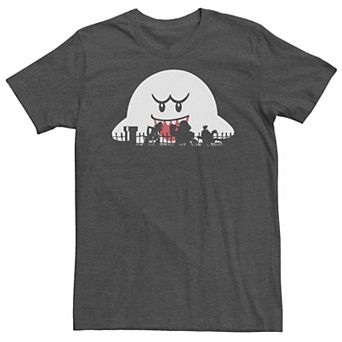 Big & Tall Super Mario Bros. Boo Trick Or Treat Halloween Silhouette Tee