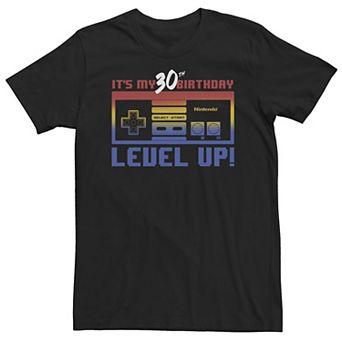 Big & Tall Nintendo It's My 30th Birthday Level Up! SNES Controller Tee