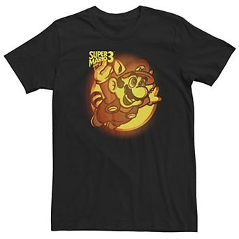 Big & Tall Super Mario Flying Mario Glowing Pumpkin Halloween Tee