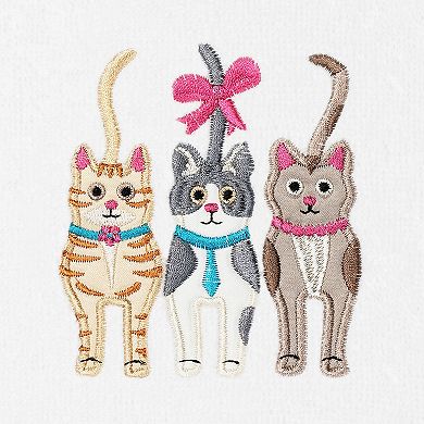 Linum Home Textiles Turkish Cotton Cats Embroidered 2-pack Hand Towel Set