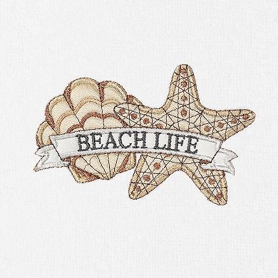 Linum Home Textiles Turkish Cotton Beach Life Embroidered 2-pack Hand Towel Set