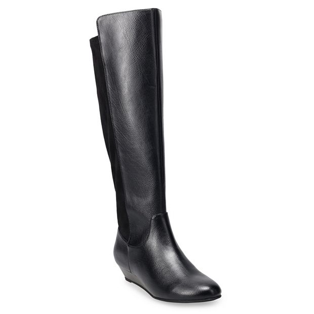 Womens wedge knee online high boots