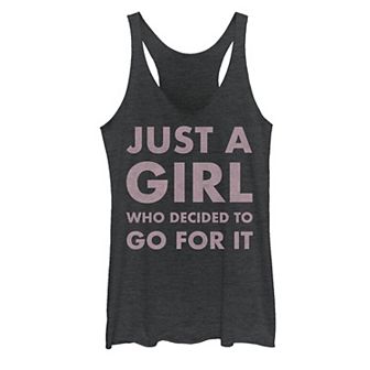 Juniors' "Just A Girl Who Decided To Go For It" Bold Tank Top
