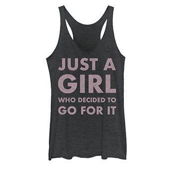 Juniors' "Just A Girl Who Decided To Go For It" Bold Tank Top