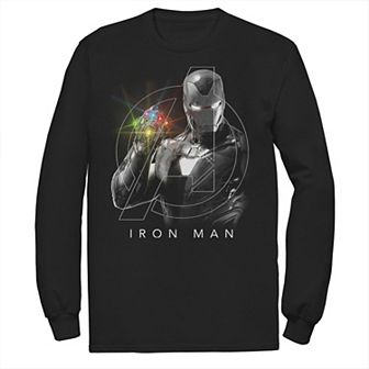 Men's Marvel Avengers Endgame Glowing Stones Logo Overlay Portrait Tee