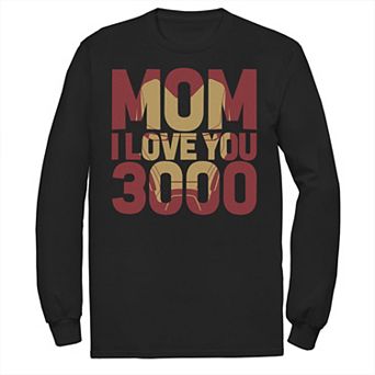 Men's Marvel Avengers Endgame Mom I Love You 3000 Iron Man Fill Tee