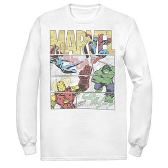 Men's Marvel Retro Avengers Comic Panel Build-Up Tee