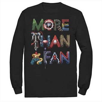 Men's Marvel Avengers More Than A Fan Word Stack Tee