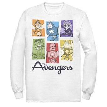 Men's Marvel The Avengers Retro Pop Colorful Panel Grid Tee