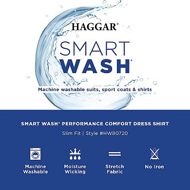 Men's Haggar® Smart Wash® Slim Fit Wrinkle Free Dress Shirt