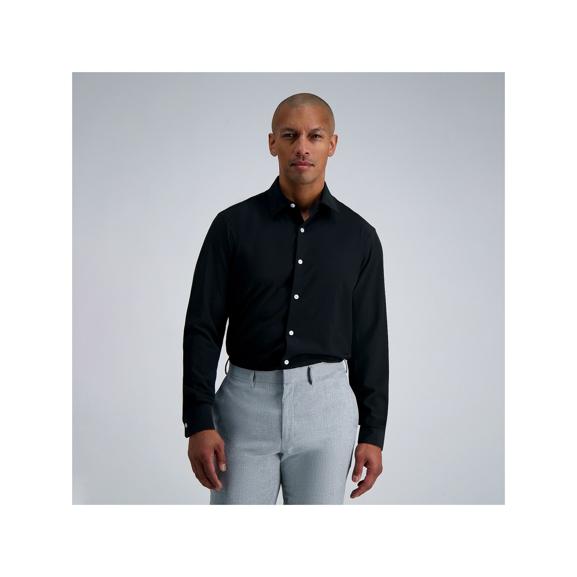 Mens Haggar® Smart Wash® Slim Fit Wrinkle Free Dress Shirt, Size: 14.5-3