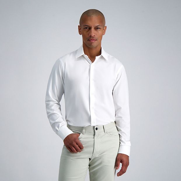 haggar white dress shirt Haggar Men's Smart Wash Slim Fit Dress Shirt, White, 14 32/33