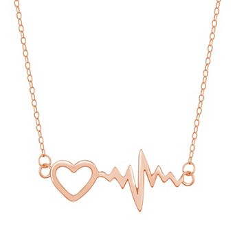Argento Bella Sterling Silver Heartbeat Necklace