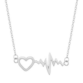 Argento Bella Sterling Silver Heartbeat Necklace