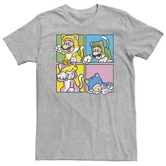 Big & Tall Super Mario 3D Bowser's Fury Character Panel Portraits Tee