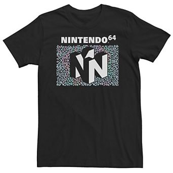 Big & Tall Nintendo Classic N64 Rainbow Cheetah Print Logo Tee