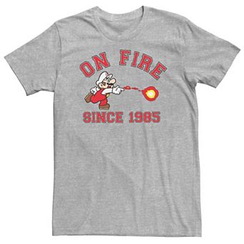 Big & Tall Super Mario On Fire Since 1985 Tee