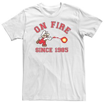 Big & Tall Super Mario On Fire Since 1985 Tee