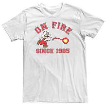 Big & Tall Super Mario On Fire Since 1985 Tee
