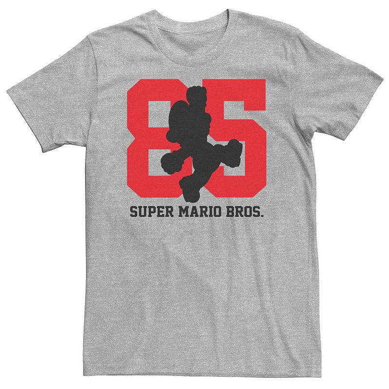 Big & Tall Super Mario 85 Mario Silhouette Tee, Mens, Size: 3XL, Med Grey