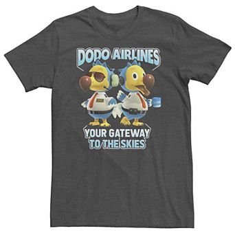 Big & Tall Animal Crossing Dodo Airlines Your Gateway To The Skies Tee