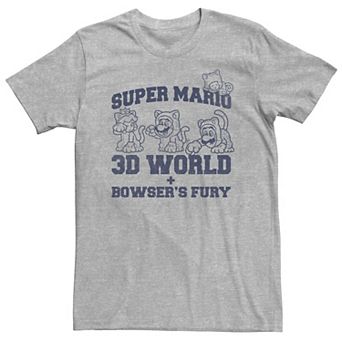 Big & Tall Super Mario 3D Bowser's Fury Character Line Art Tee