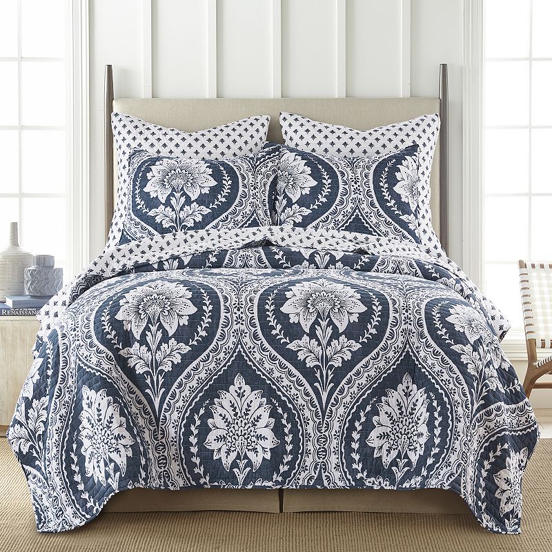 Levtex Home Abelia Quilt Set with Shams, Blue, Twin