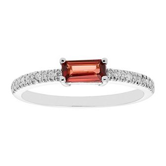 The Regal Collection 14k Gold 1/10 Carat T.W. Diamond & Garnet Ring