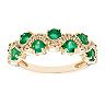 The Regal Collection 14k Gold 1/6 Carat T.W. Diamond & Emerald Ring
