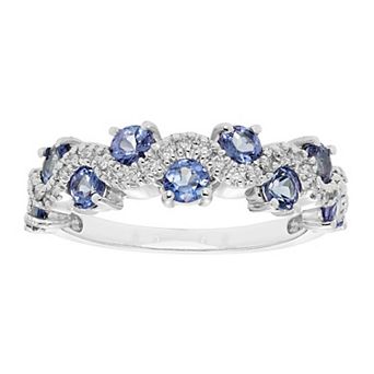 The Regal Collection 14k Gold 1/6 Carat T.W. Diamond & Tanzanite Ring