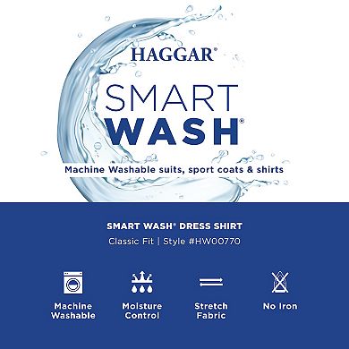 Men's Haggar® Smart Wash® Classic Fit Wrinkle Free Dress Shirt