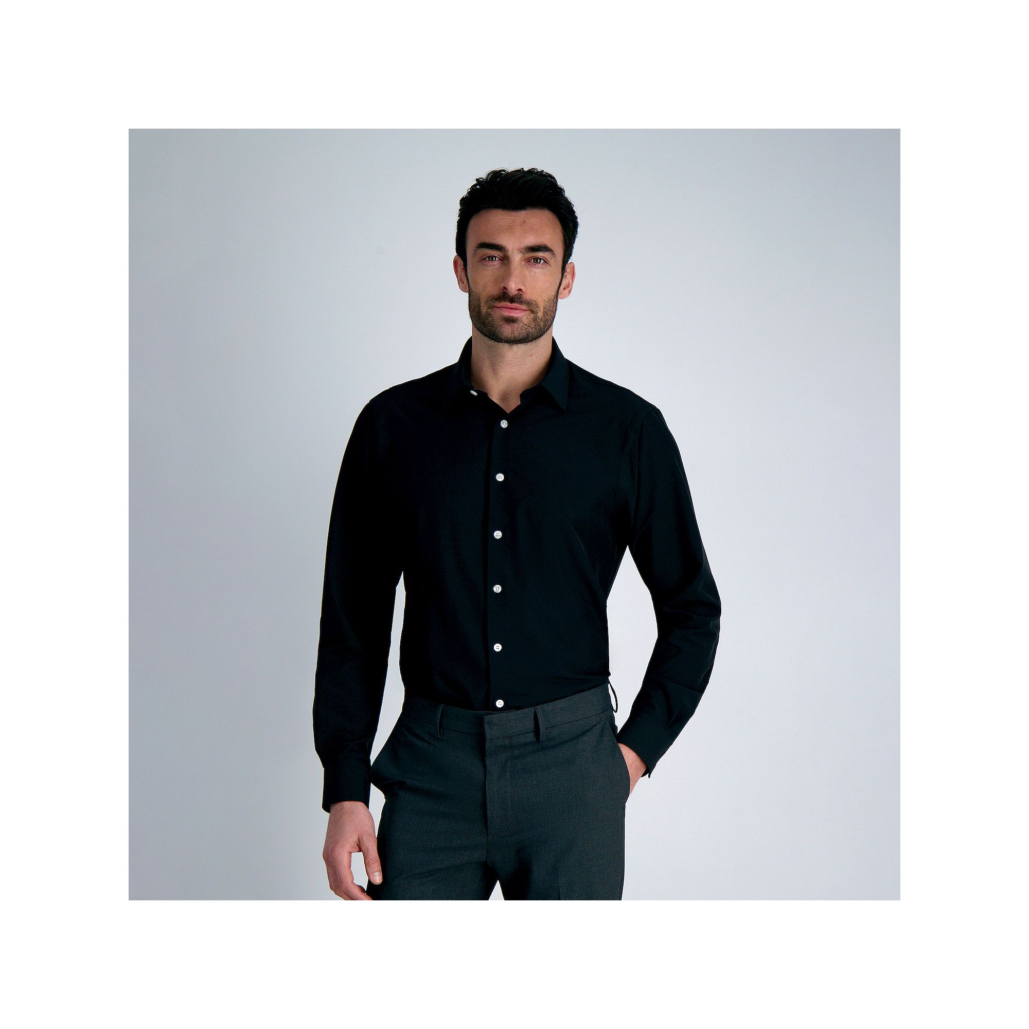 Mens Haggar® Smart Wash® Classic Fit Wrinkle Free Dress Shirt, Size: 15.