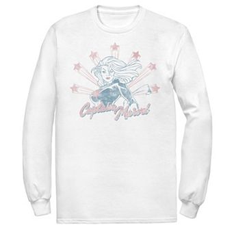 Men's Captain Marvel Stars Distressed Portrait Tee