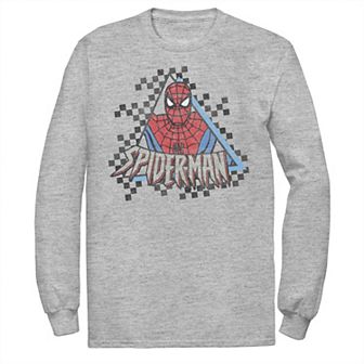 Men's Marvel Spider-Man Checkerboard Retro Portrait Tee