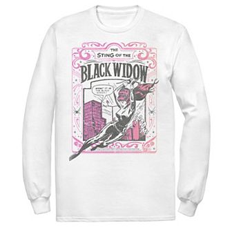 Men's Marvel The Sting Of The Black Widow Comic Cover Tee
