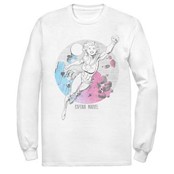 Men's Captain Marvel Comic Skyline Portrait Tee