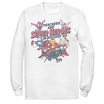 Men's Marvel Group Shot Teachers Are Super Heroes Tee