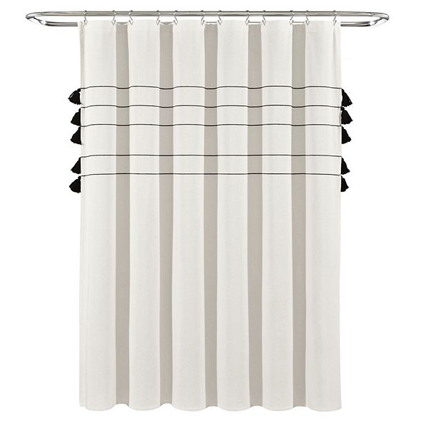 Lush Decor Farmhouse Boho Stripe Woven, How To Use Cotton Shower Curtain